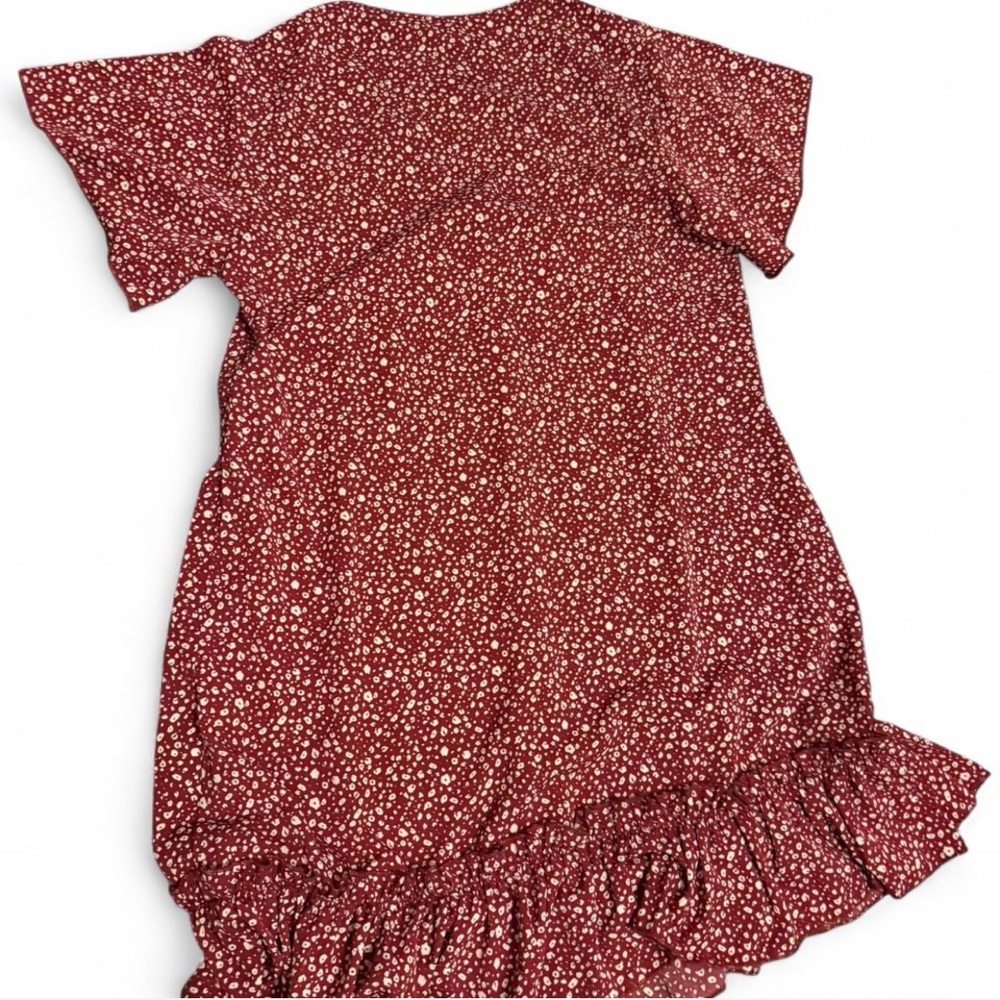 Red Floral Ruffle Dress - Picture 5 of 5